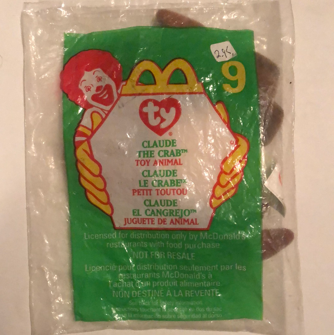 1993 TY Beanie Baby Claude the Crab #9