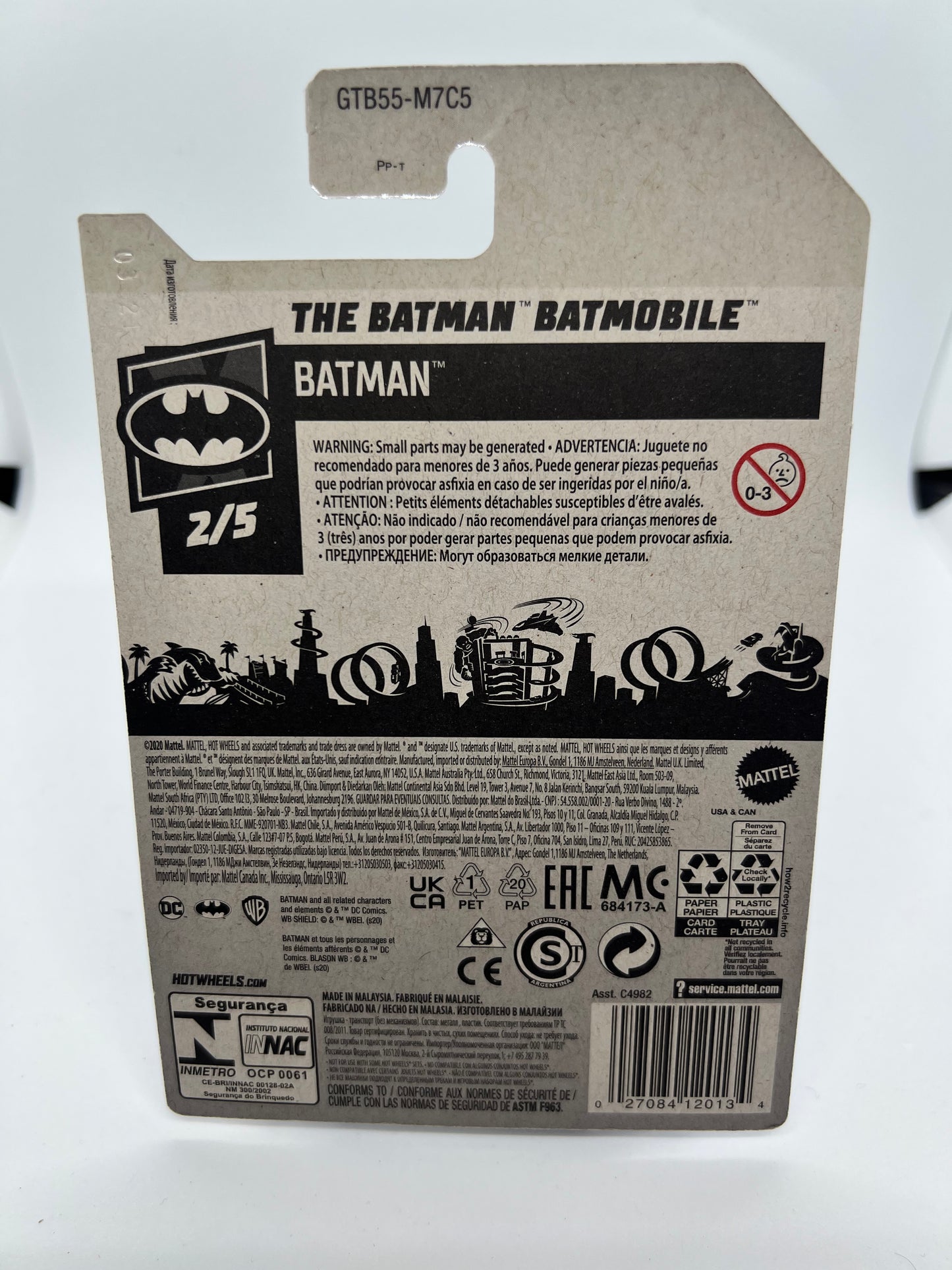 2021 Hot Wheels The BATMAN Batmobile #56 Chrome w/ Red outlines