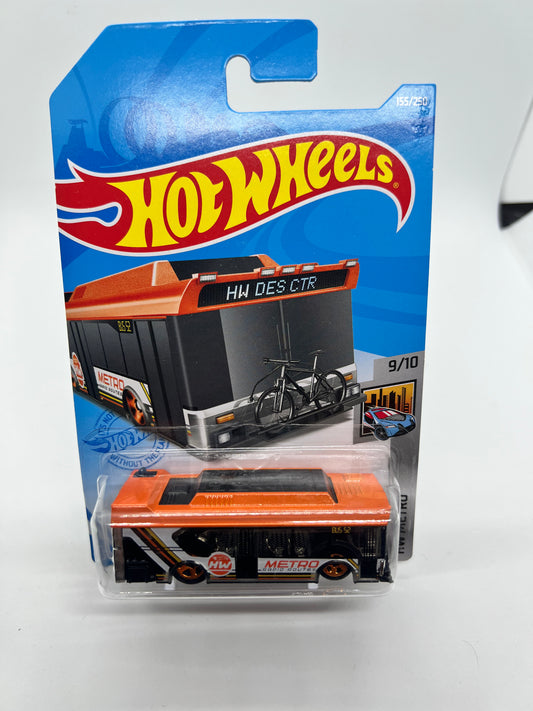2021 Hot Wheels #155 Orange Bus Aint Fare HW Metro