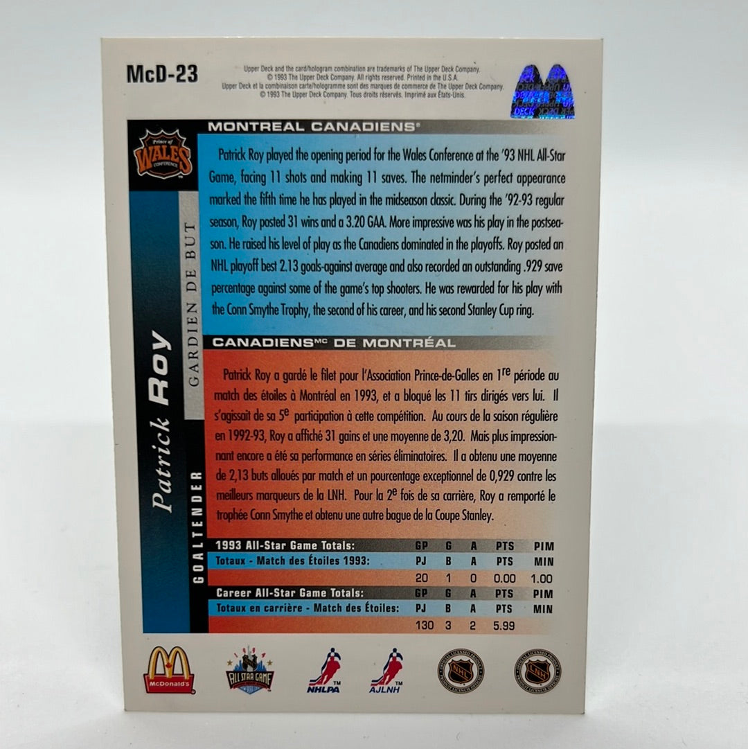 Patrick Roy #McD-23