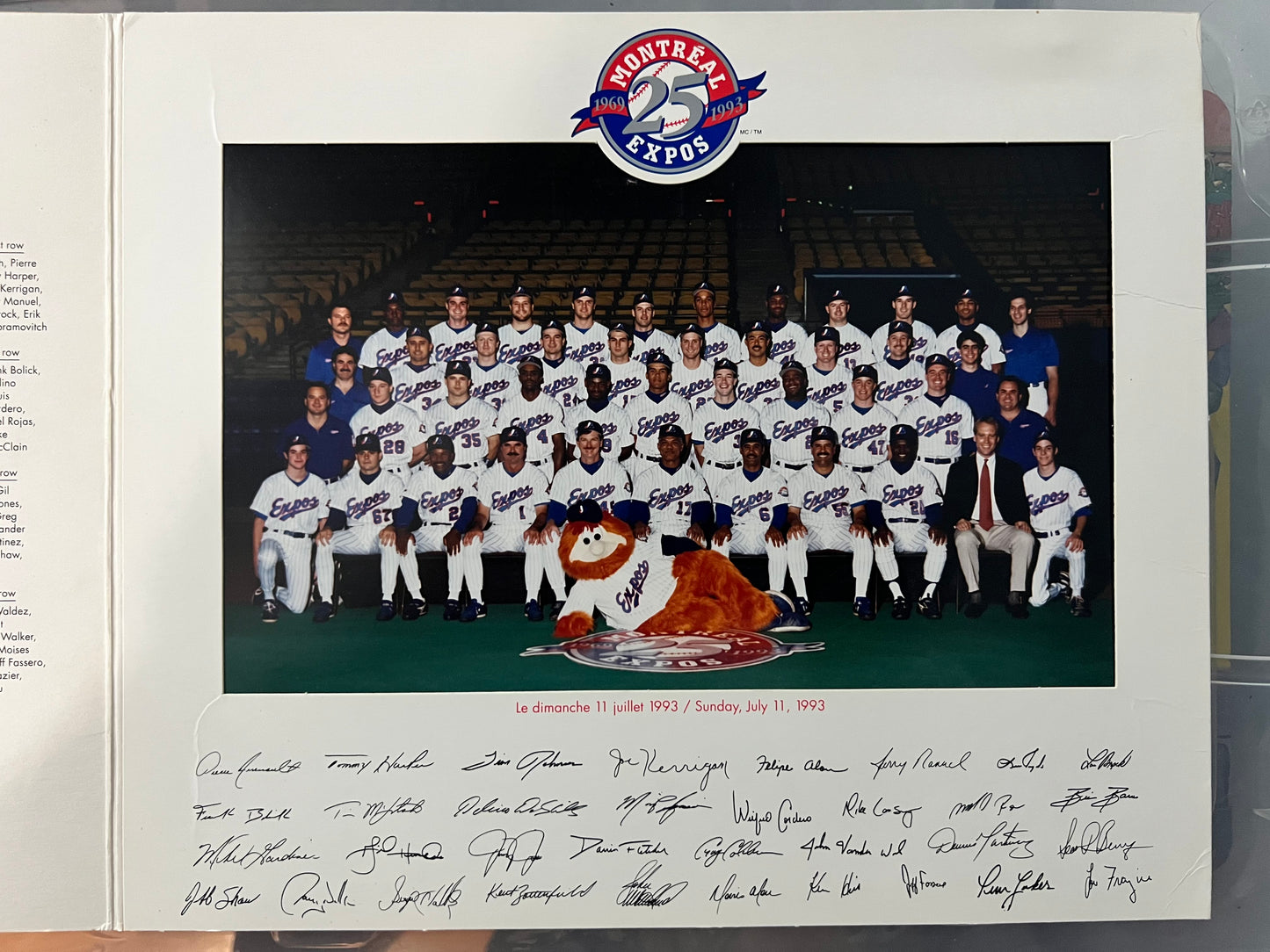 Montreal Expos 1969-1993 25 years Camera Day team picture