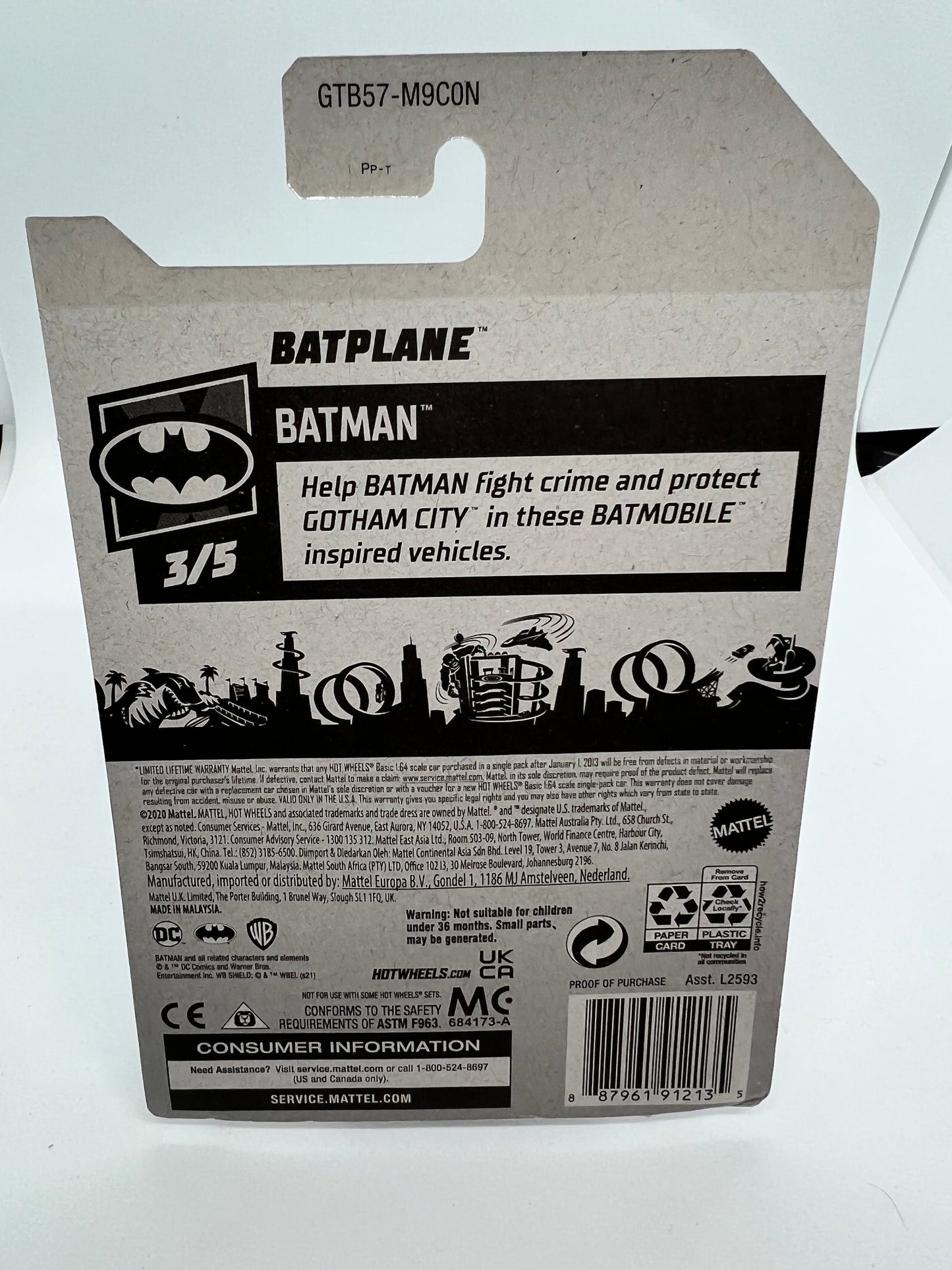 2021 HOT WHEELS BATMAN THE ANIMATED SERIES ** BATPLANE ** #104 1:64