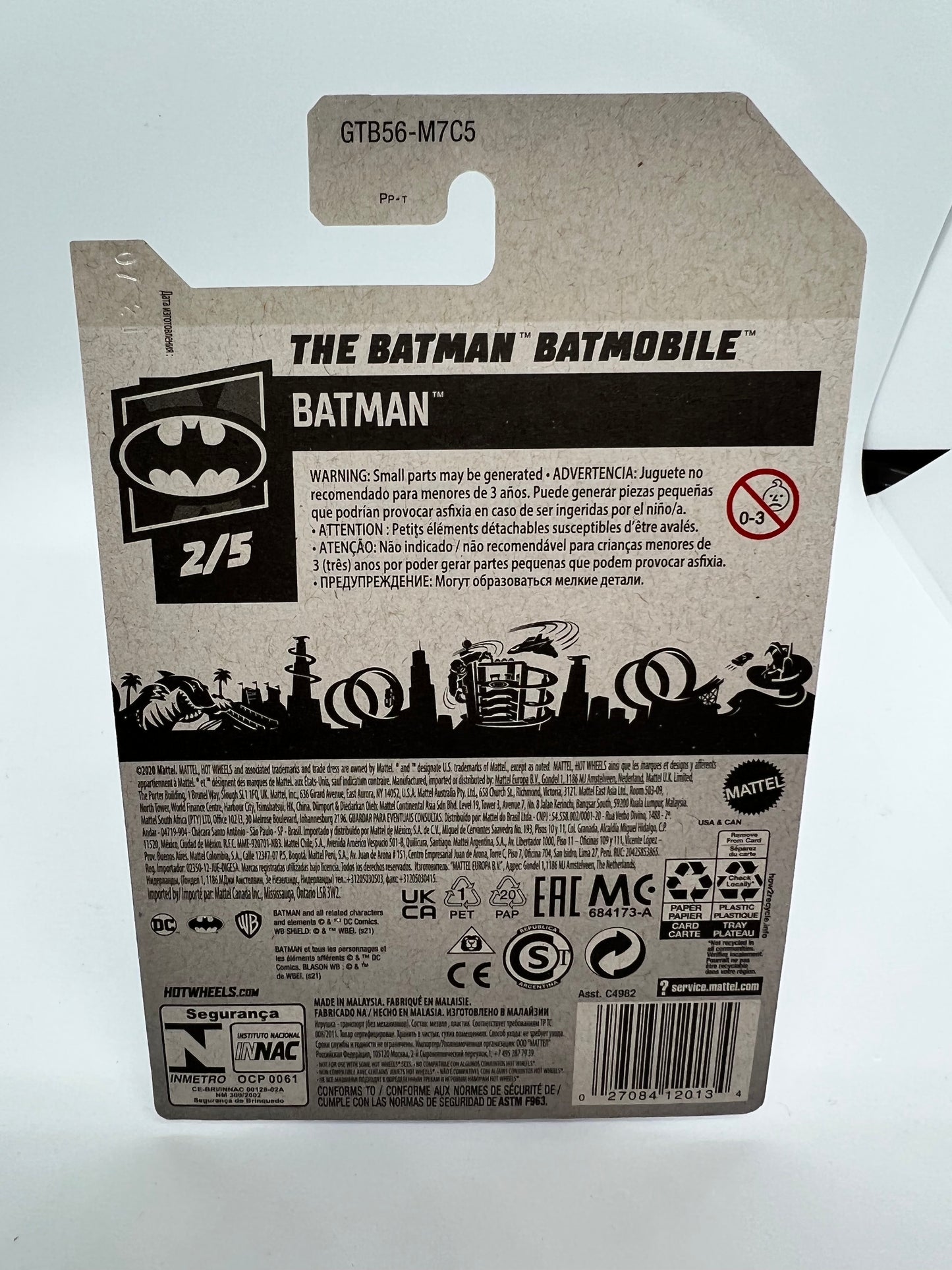 2021 Hot Wheels #56 Batman The Batman Batmobile black w/blue outlines